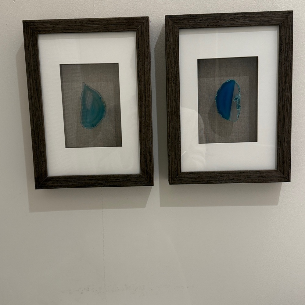 Home Wall Art: Framed Blue Agate Wall Art